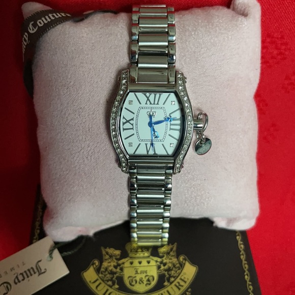 LADIES JUICY COUTURE SILVER TONE CRYSTAL WATCH - Picture 5 of 16